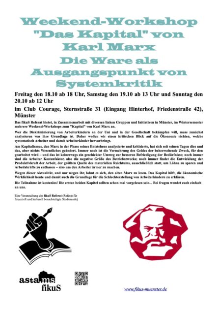 Weekend-Workshop I: “Das Kapital” von Karl Marx  — Die Ware als Ausgangspunkt von Systemkritik