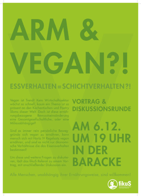 Arm und Vegan — Essverhalten = Schichtverhalten?! — Vortrag und Diskussion am 06.12.2017